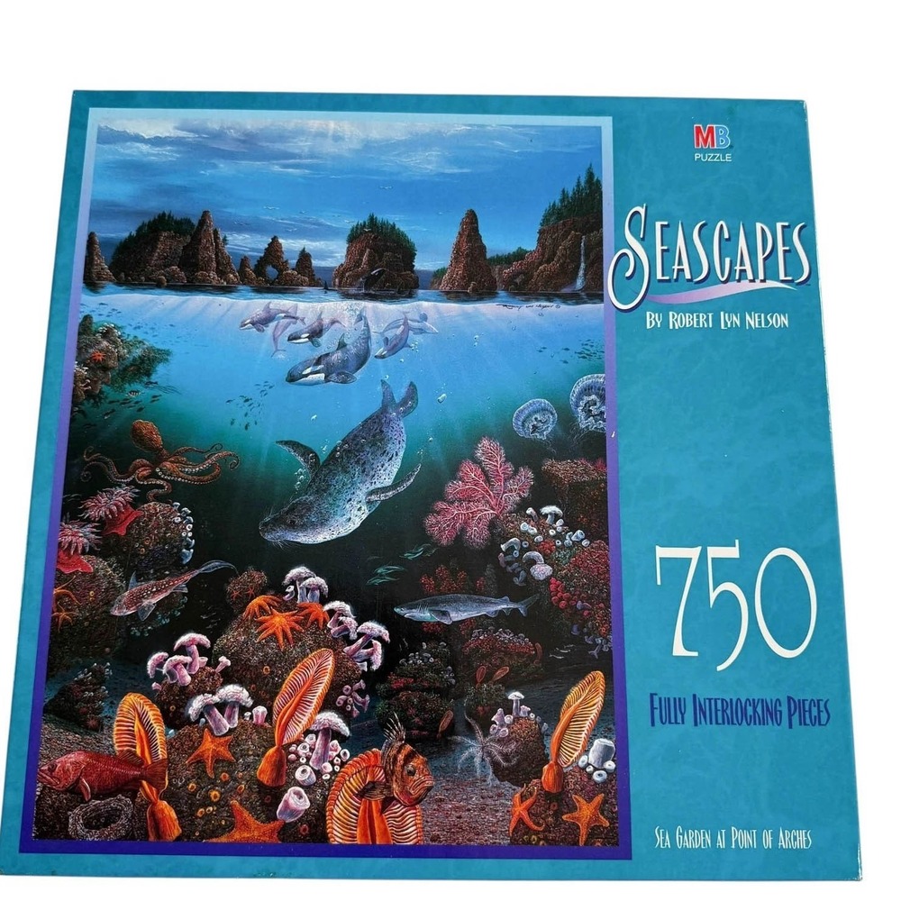 Milton‎ Bradley Seascapes Sea Garden Robert Lyn Nelson 750 Pcs Puzzle NEW